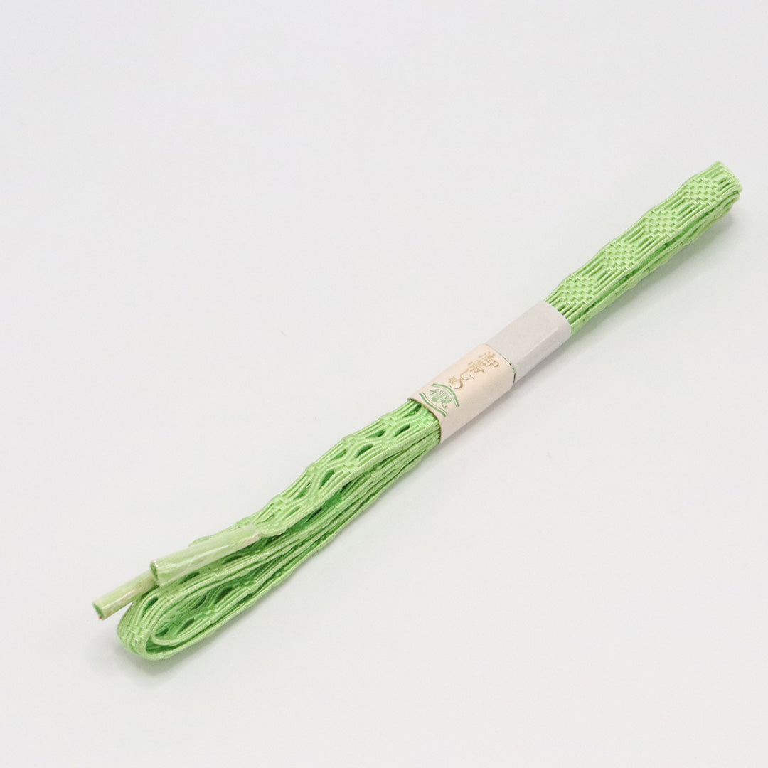 新古品 帯締め 夏物 正絹 Nランク 平組紐 レース組 緑系 1236-01137
