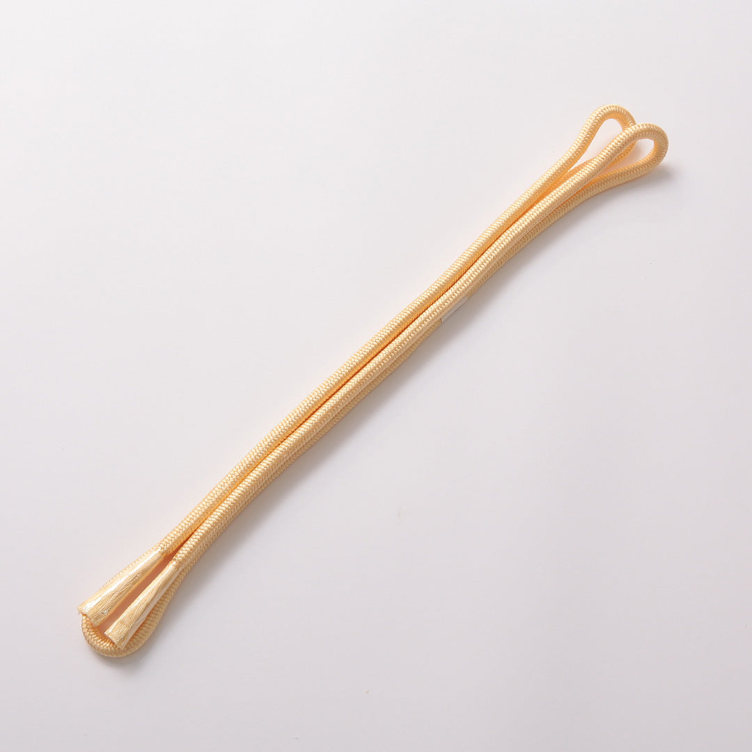 新古品 帯締め 正絹 Nランク 丸組紐 黄系 クリーム系 1236-01423