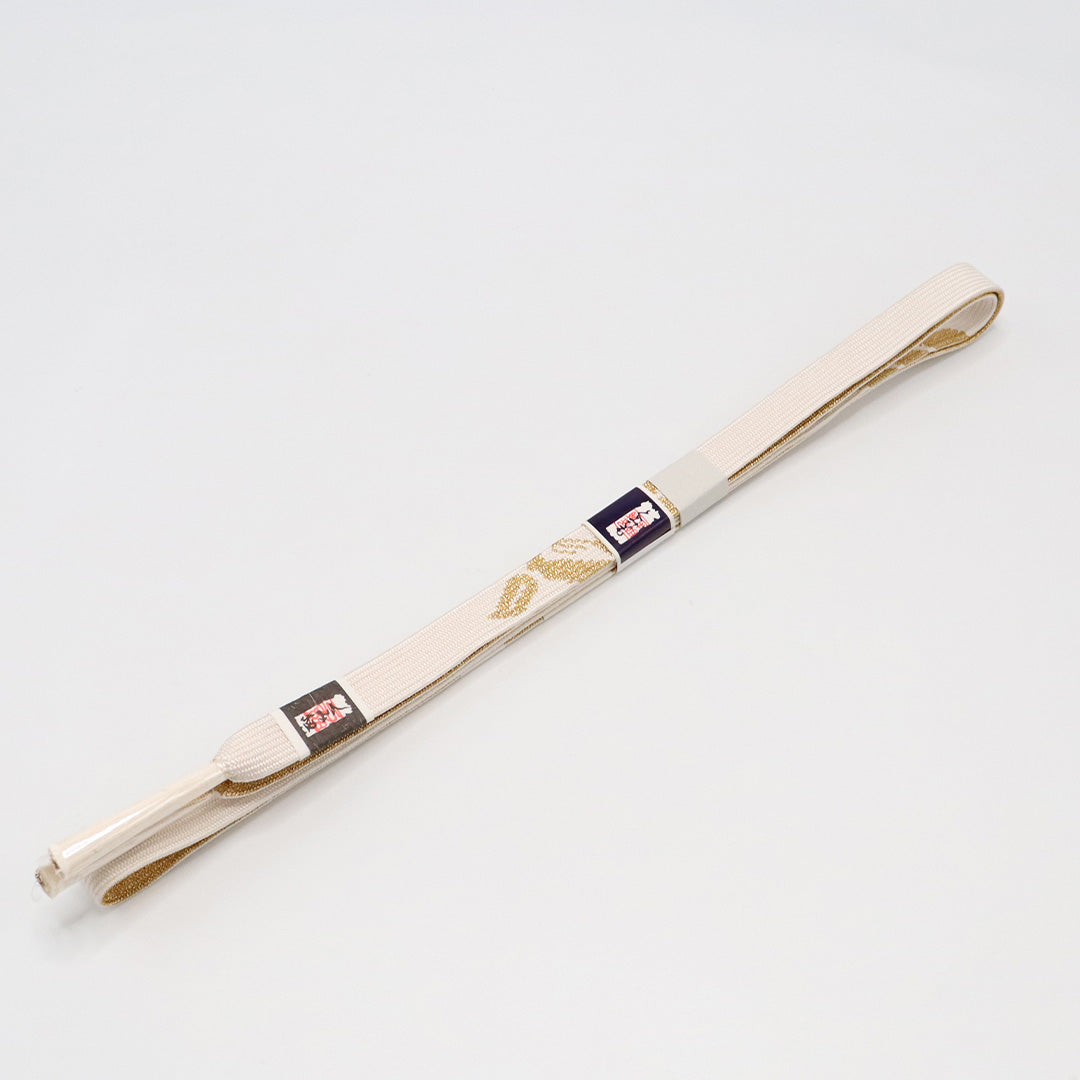新古品 帯締め 留袖用 正絹 Nランク 平組紐 高麗組 白系 金系 1236-01142