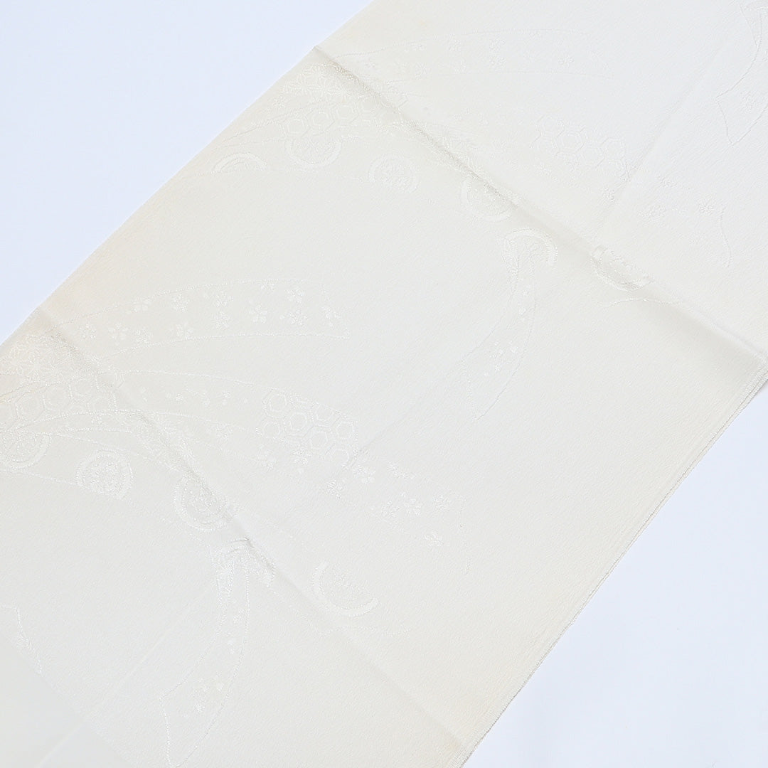 帯揚げ 留袖用 ちりめん 正絹 Aランク 白系 1230-00594