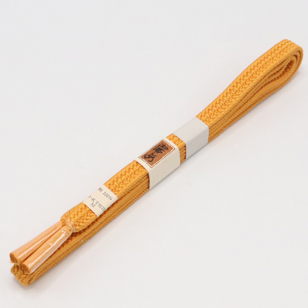 新古品 帯締め 正絹 Nランク 平組紐 黄系 1236-01112
