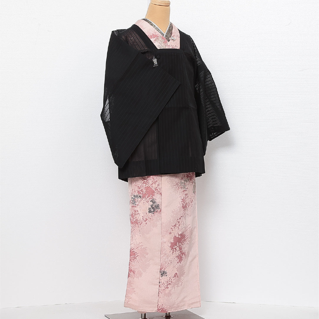道行コート 二重紗 身丈79cm 裄丈64cm Sランク 正絹 Mサイズ フォーマル 無地 上品 落ち着き 黒系 1263-13765