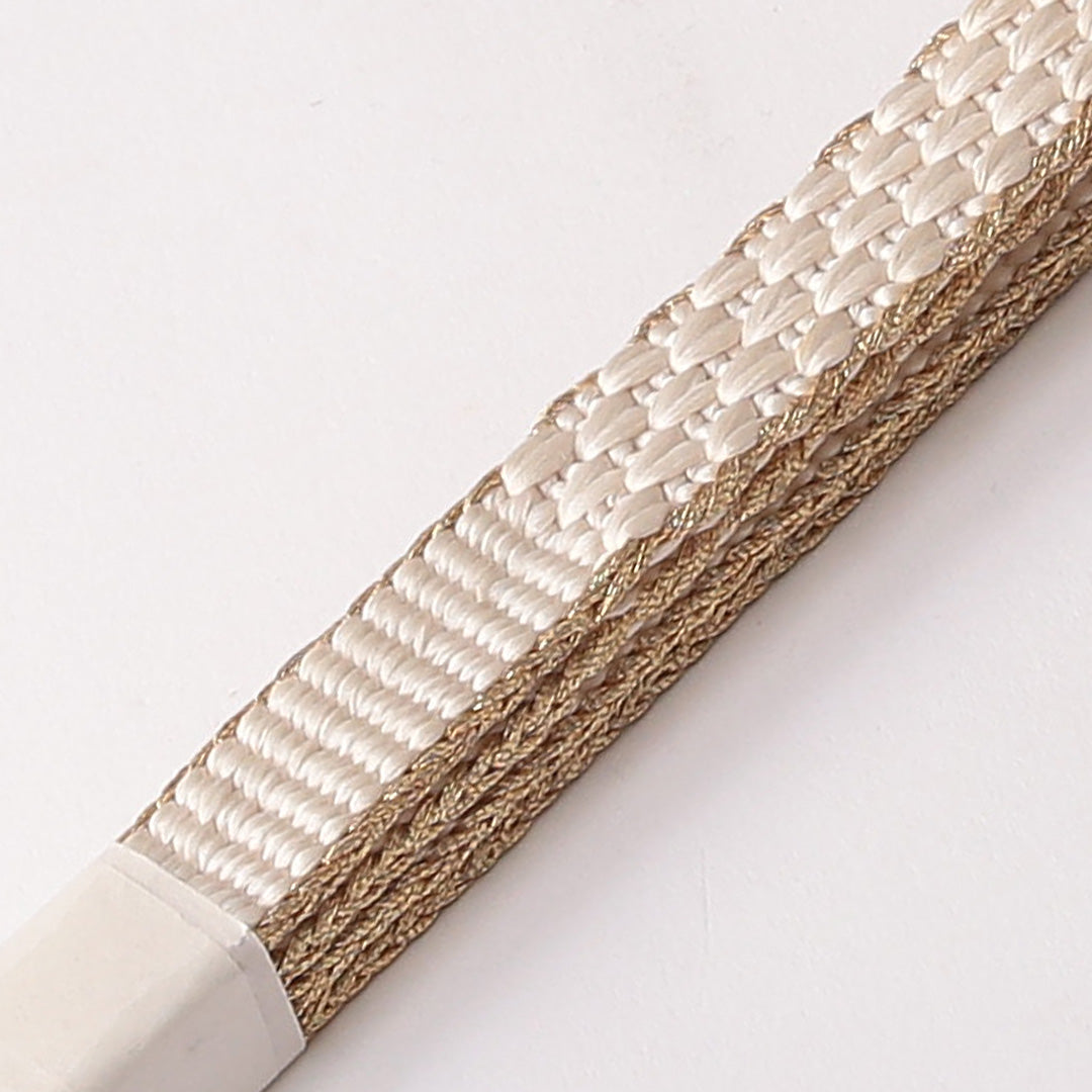新古品 帯締め 留袖用 正絹 Nランク 平組紐 源氏組 白系 金系 1236-01557