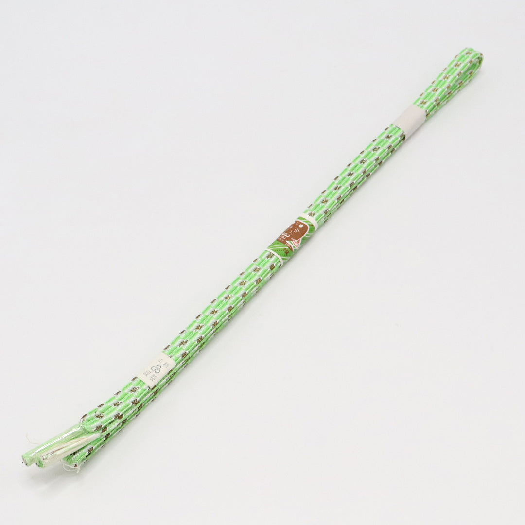 新古品 帯締め 正絹 Nランク 平組紐 緑系 1236-01193