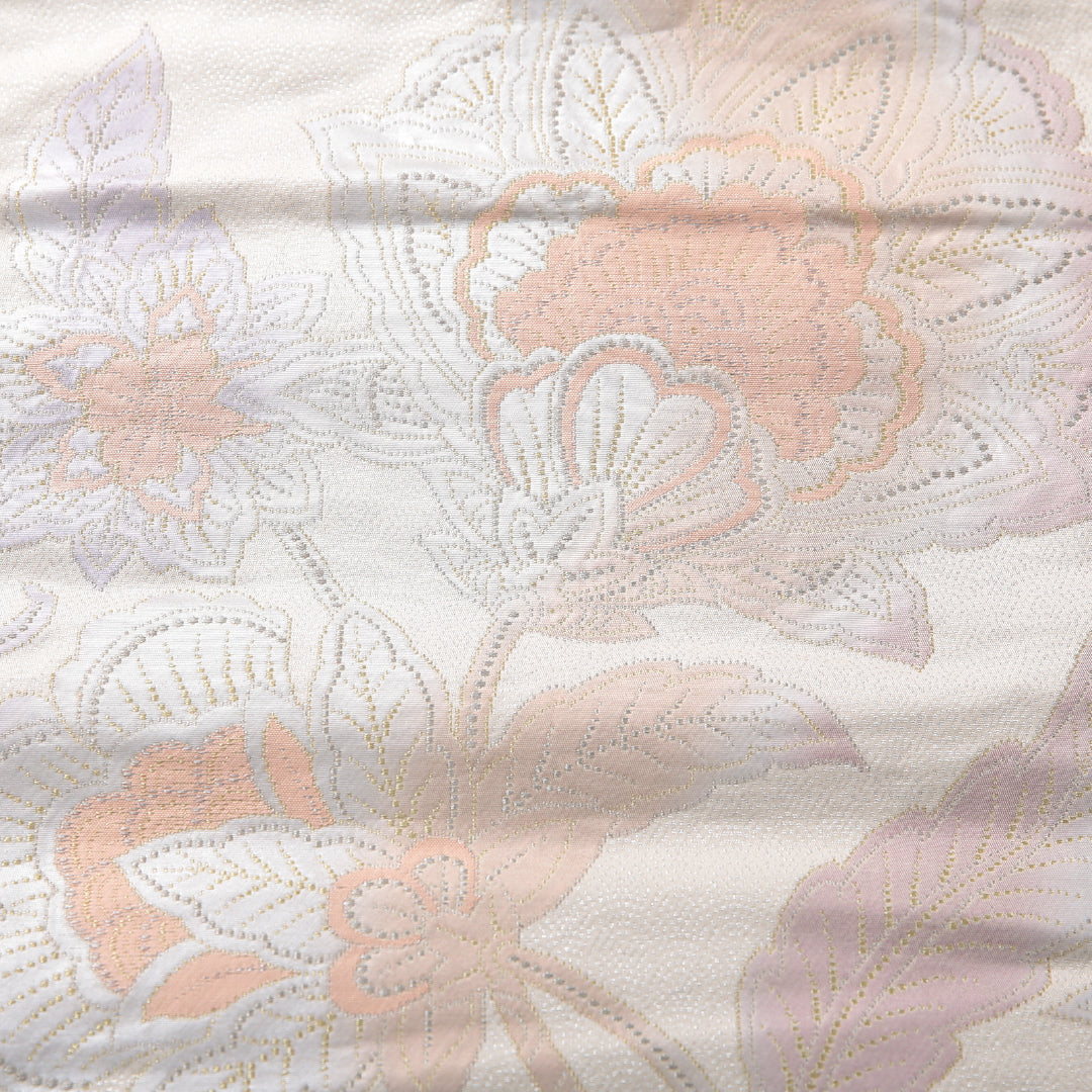 袋帯 帯丈436cm フォーマル 六通 Bランク 正絹 唐華 クリーム系 1223-02152