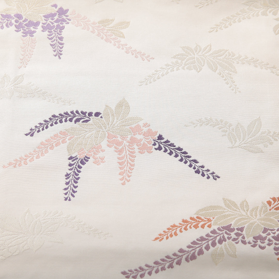 袋帯 帯丈422cm 東京井筒工芸 フォーマル 全通 Aランク 正絹 藤 クリーム系 1223-02148