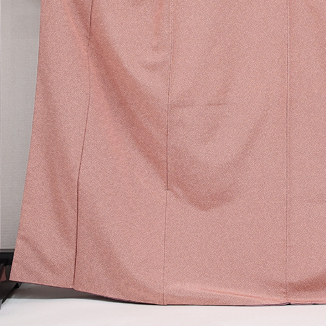 未使用品 江戸小紋 袷 身丈169cm 裄丈64cm Sランク 正絹 広衿 XLサイズ インフォーマル 霰 伝統的 落ち着き ピンク系 1262-14351