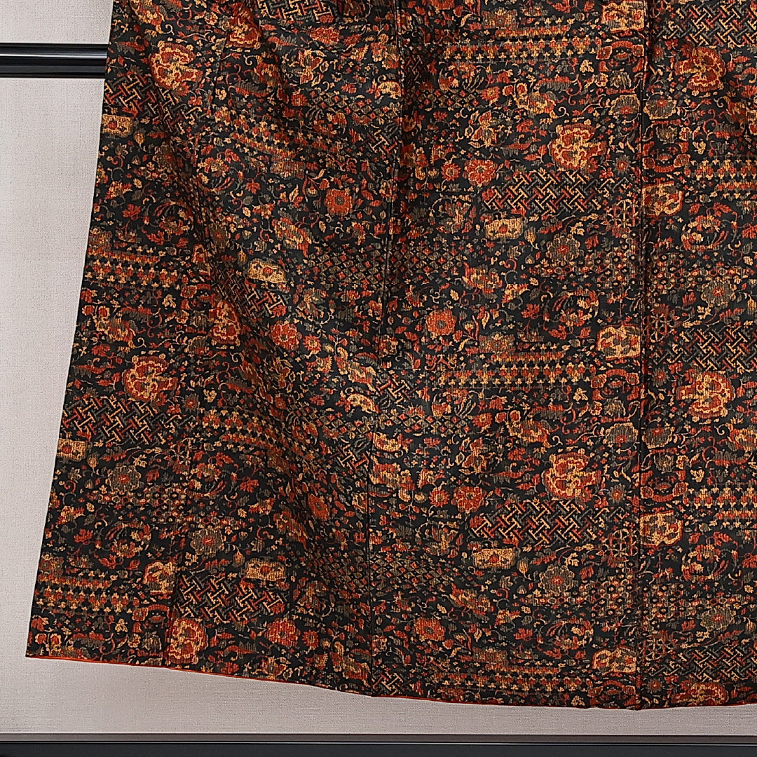 洗える着物 小紋 袷 身丈151cm 裄丈61cm ポリエステル Sランク インフォーマル バチ衿 Sサイズ 更紗 多色系 RP 1221-14363