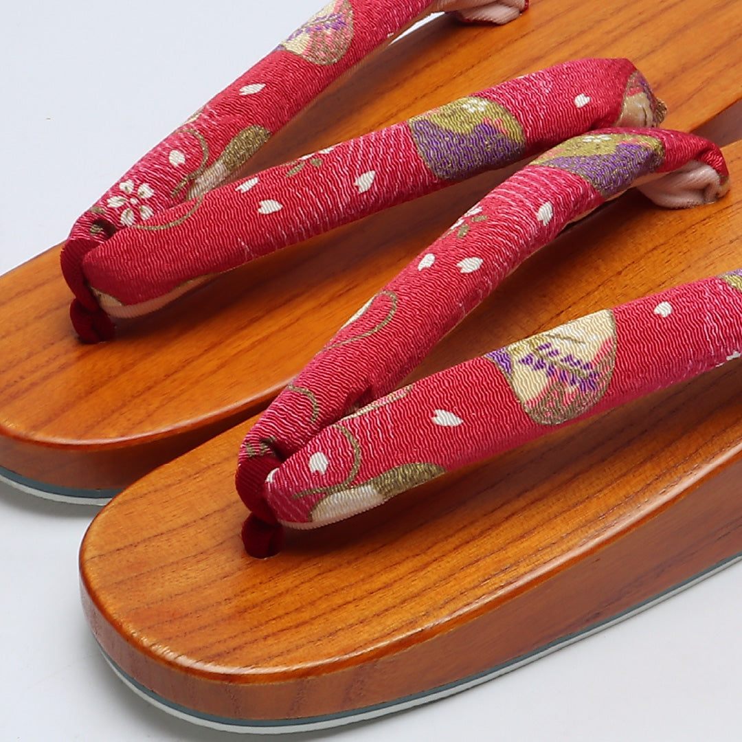未使用品 夏物 下駄 カジュアル 木製 Sランク 和装小物 茶系 1244-00714