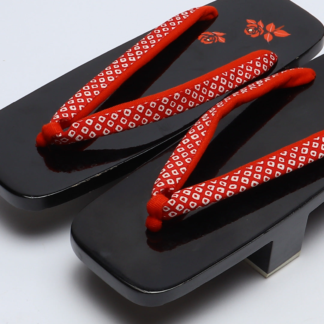 未使用品 夏物 下駄 カジュアル 木製 Aランク 和装小物 黒系 1244-00693