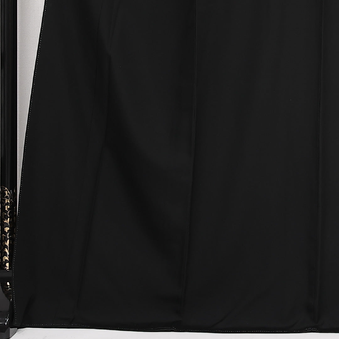 黒紋付 五つ紋 五三桐 身丈172cm 裄丈70cm Sランク 正絹 袷 広衿 2XL フォーマル 黒系 1299-F0587