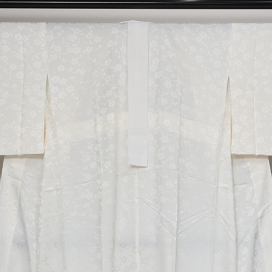 長襦袢 無双袖 身丈121cm 裄丈67cm 正絹 Sランク Sサイズ 梅 白系 RP 1239-13448