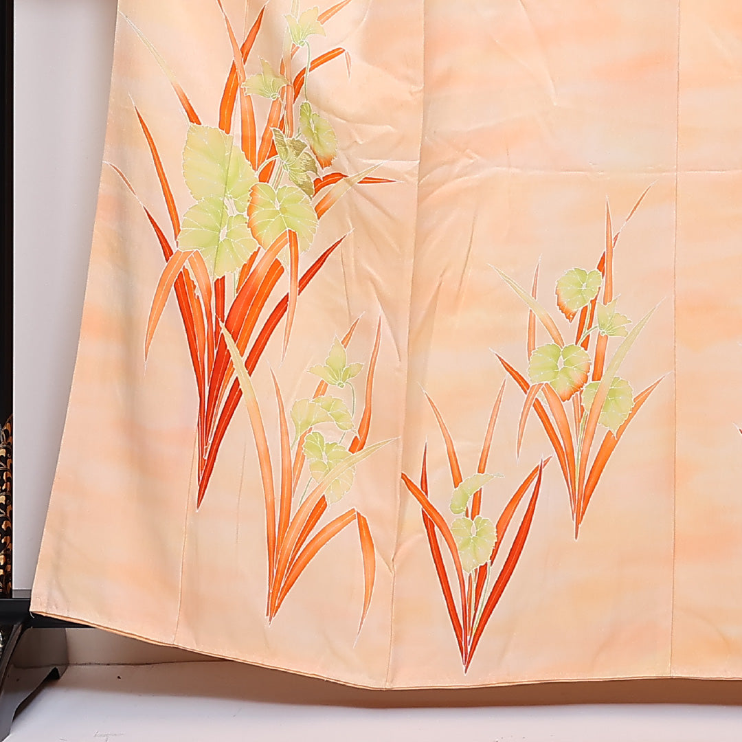 付下げ 袷 身丈160cm 裄63cm 正絹 ぼかし 菖蒲 Aランク 1212-00677