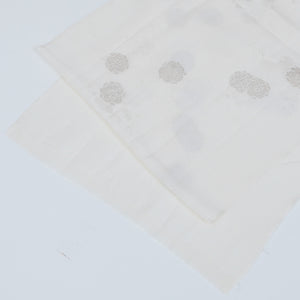 帯揚げ 綸子 白系 礼装用 Sランク 正絹 和装小物 帯小物 1230000019211