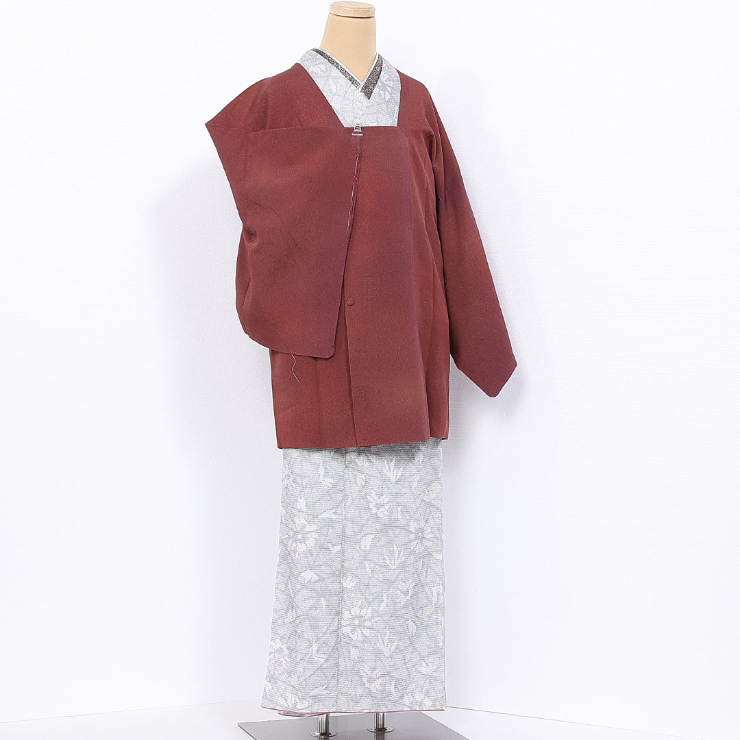 道行コート 袷 身丈81cm 裄丈65cm 正絹 Sランク セミフォーマル Mサイズ ぼかし染 無地 赤系 RP 1237-10627