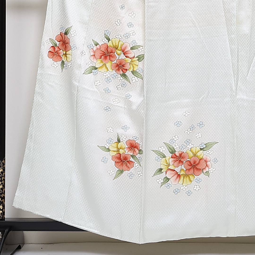 付下げ 袷 身丈158cm 裄62.5cm 正絹 牡丹 金彩 Bランク 1212-00674