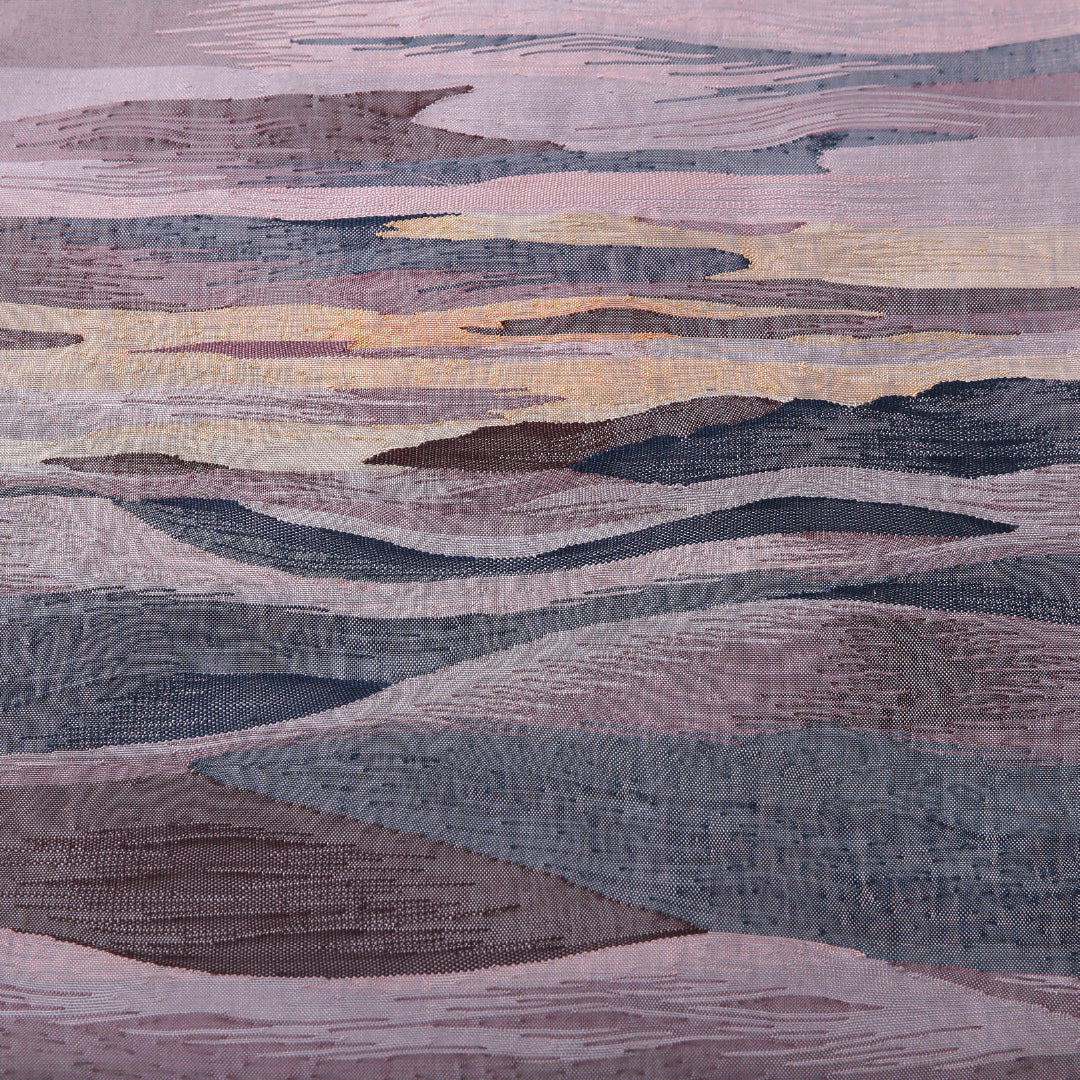 袋帯 帯丈456cm インフォーマル ポイント柄 帯芯なし Sランク 正絹 抽象柄 紫系 1223-02168