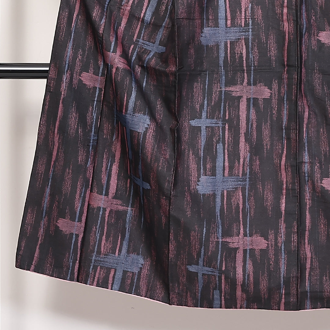 アンティーク 小紋 袷 身丈137cm 裄62.5cm 正絹 黒系 Aランク 1215-02308