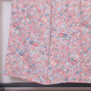 リサイクル着物】 小紋 京紅型 ピンク系 正絹 広衿 袷 145 ～ 154cm