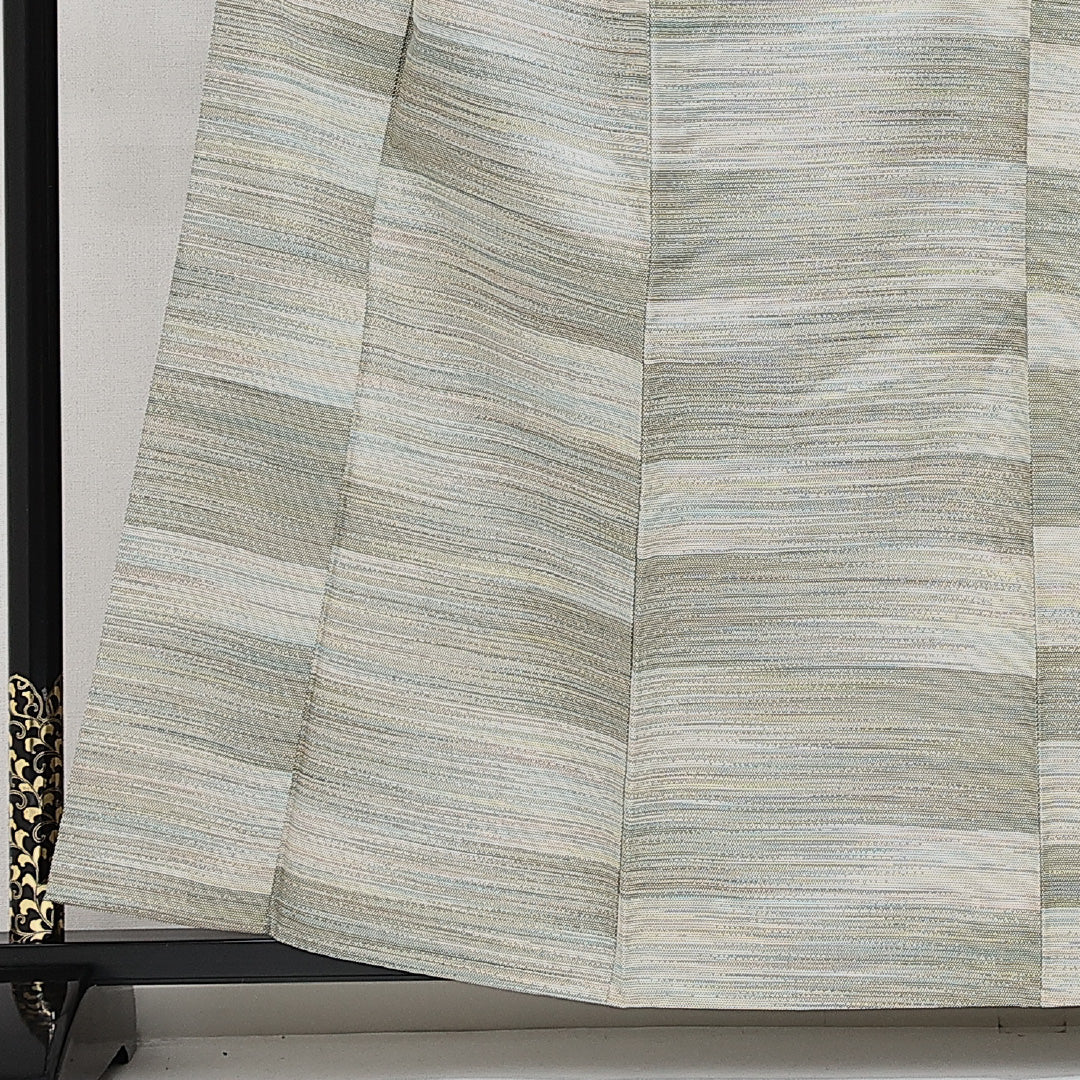 洗える着物 ウールの紬 単衣 身丈159cm 裄丈63cm ウール Sランク カジュアル バチ衿 Mサイズ 肩当て 創作柄 クリーム系 RP 1223-14594
