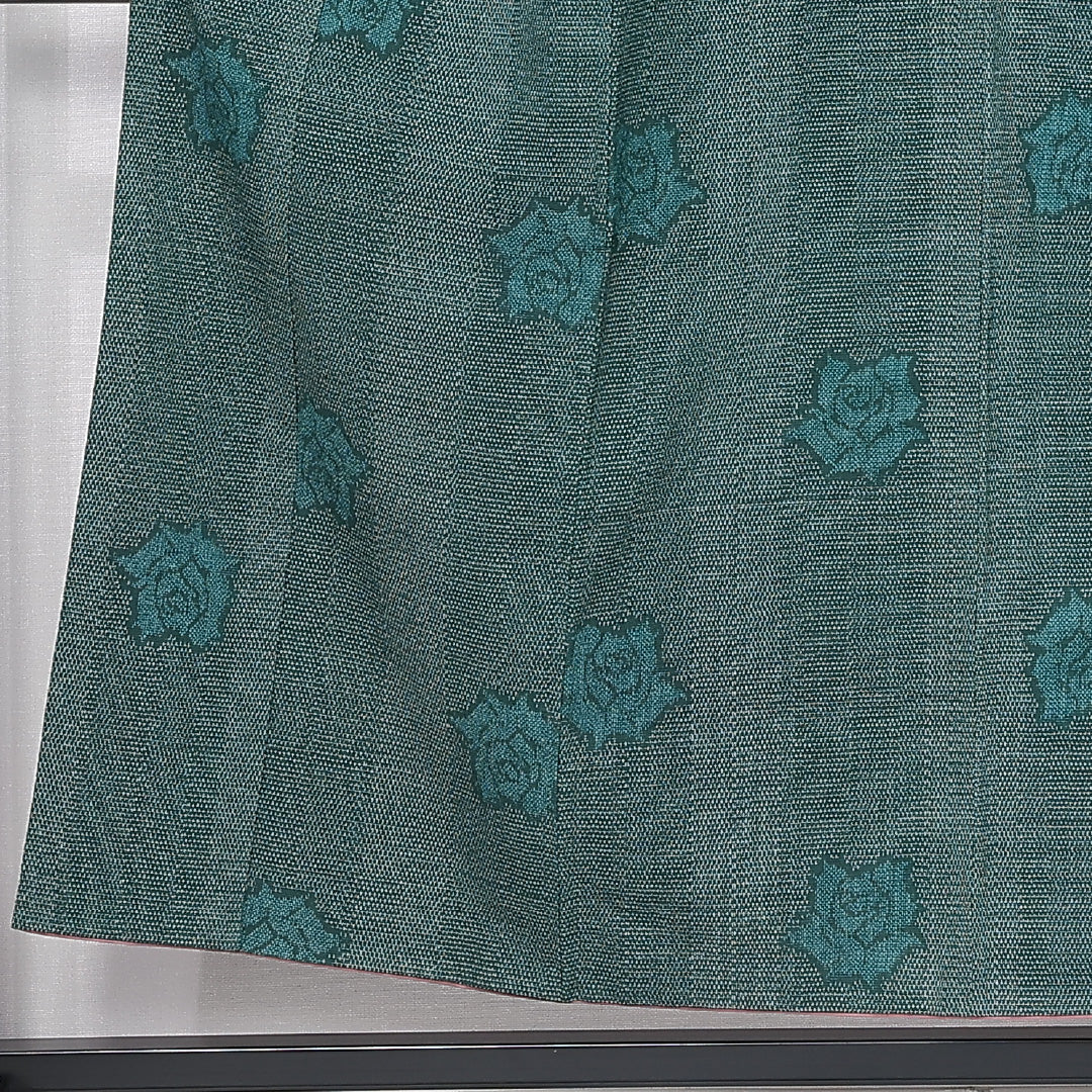 紬 袷 身丈152cm 裄丈63cm 正絹 Aランク カジュアル 広衿 Sサイズ 縞 薔薇 緑系 HP 1223-11903