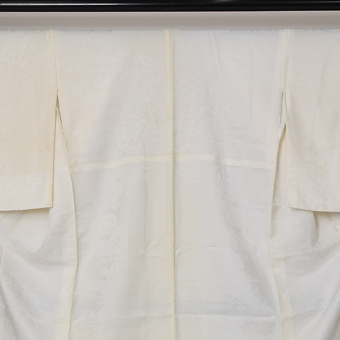 長襦袢 無双袖 身丈126cm 裄丈65cm 正絹 Dランク Mサイズ クリーム系 LP 1239-12676