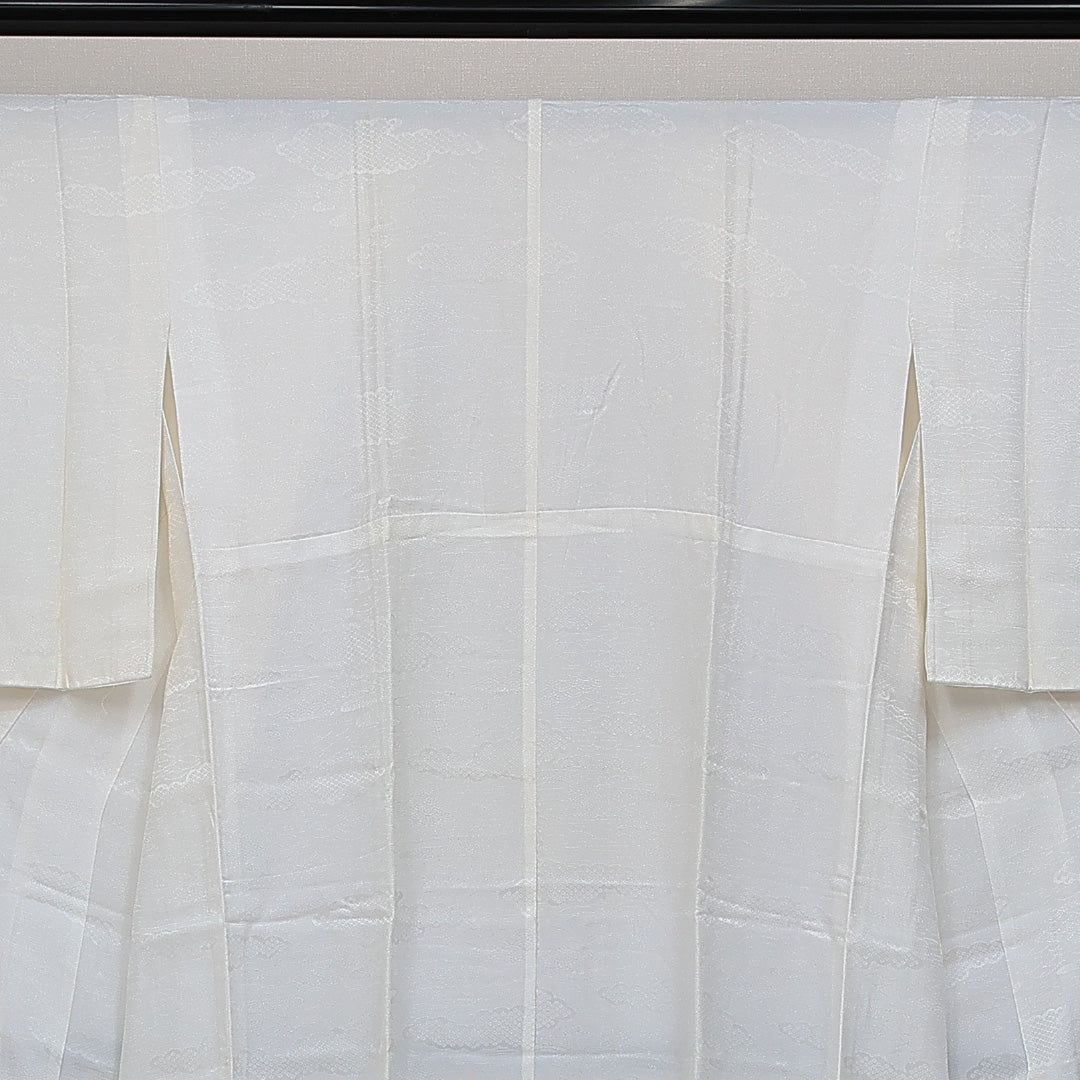 長襦袢 無双袖 身丈130cm 裄丈64cm 正絹 Sランク Lサイズ 吉祥文様 白系 RP 1239-14484