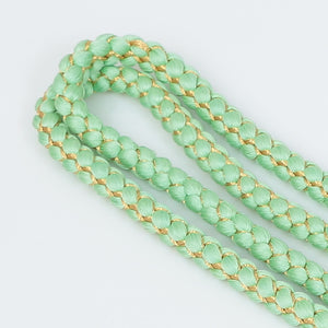帯締め 丸組紐 正絹 緑系 金糸 礼装用 振袖用 Sランク 和装小物 1221000320219
