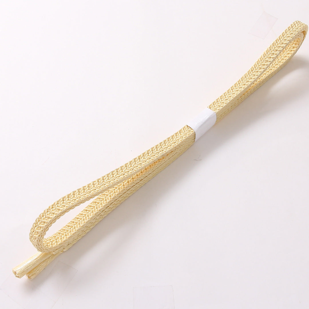 新古品 帯締め 夏物 正絹 Nランク 平組紐 レース組 黄系 1236-01272