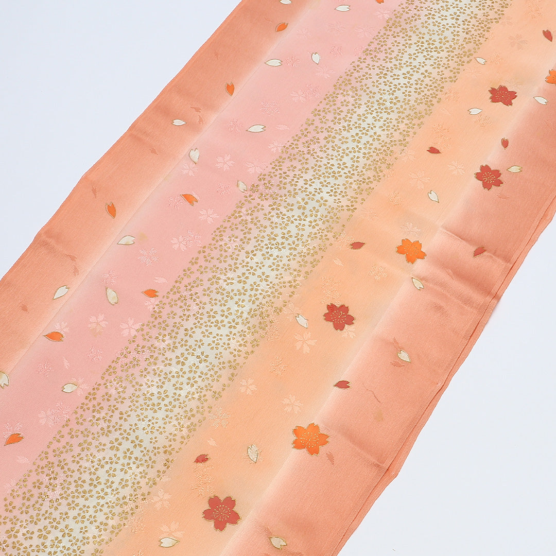 帯揚げ 礼装用 綸子 正絹 Sランク ピンク系 1230-00604