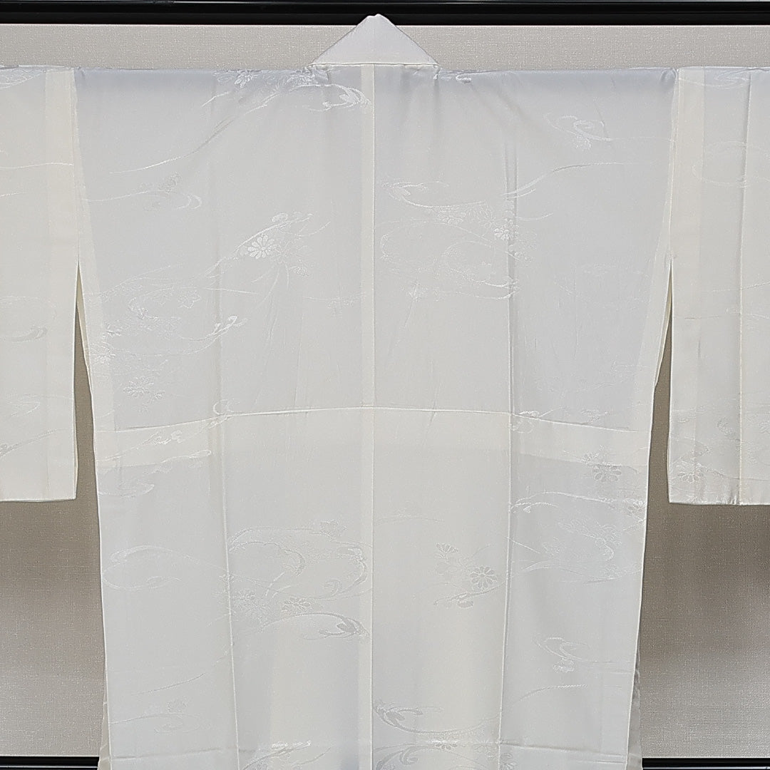 洗える着物 長襦袢 無双袖 身丈133cm 裄丈66cm ポリエステル Sランク XLサイズ 吉祥文様 クリーム系 RP 1239-14469