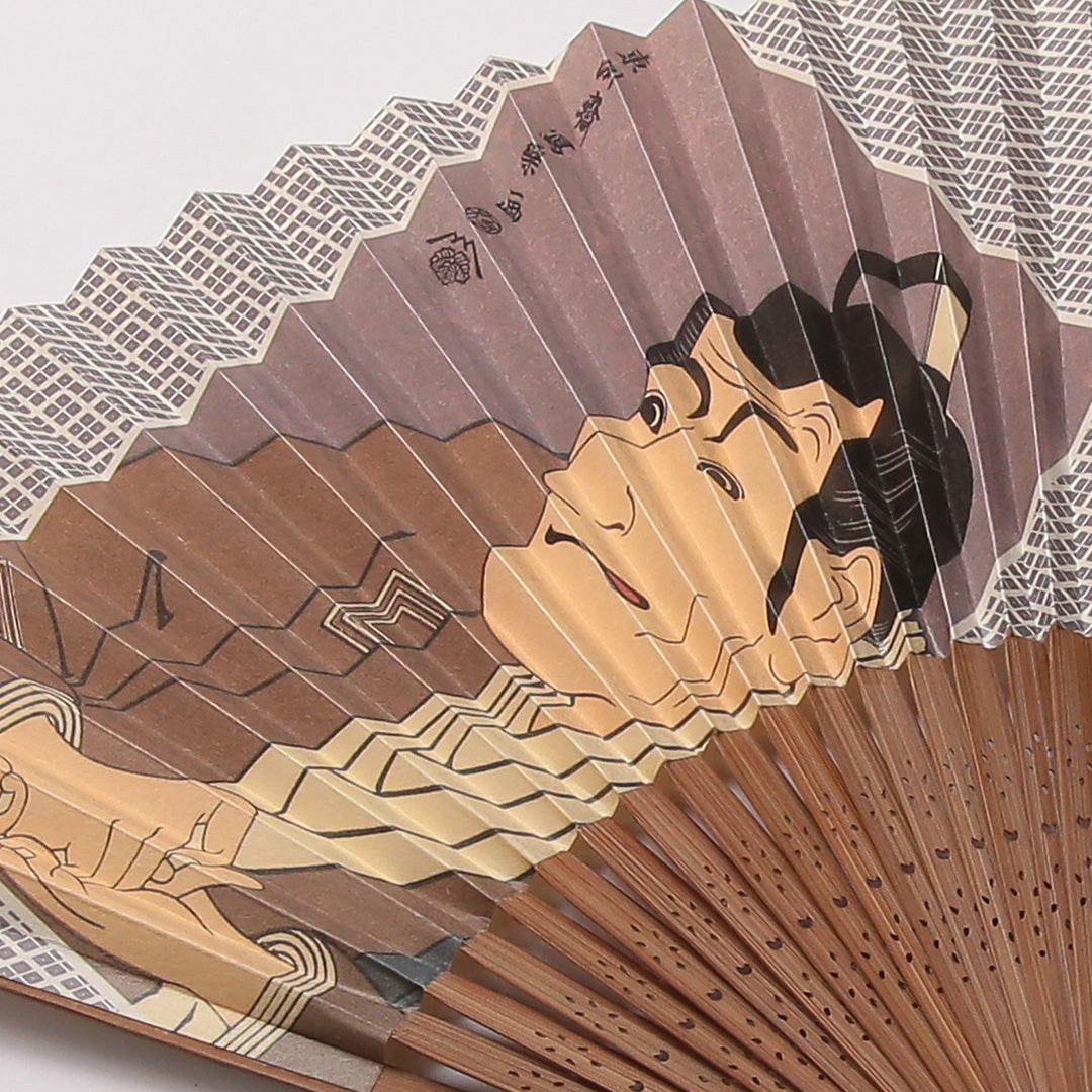 扇子 Aランク 紙扇子 カジュアル 浮世絵 木製 和装小物 茶系 1240-00954