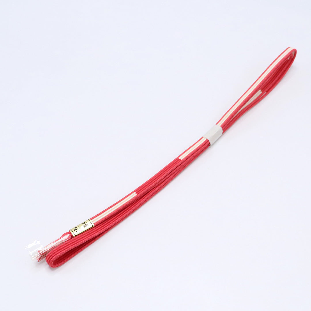 新古品 帯締め 正絹 Nランク 平組紐 赤系 1236-01058