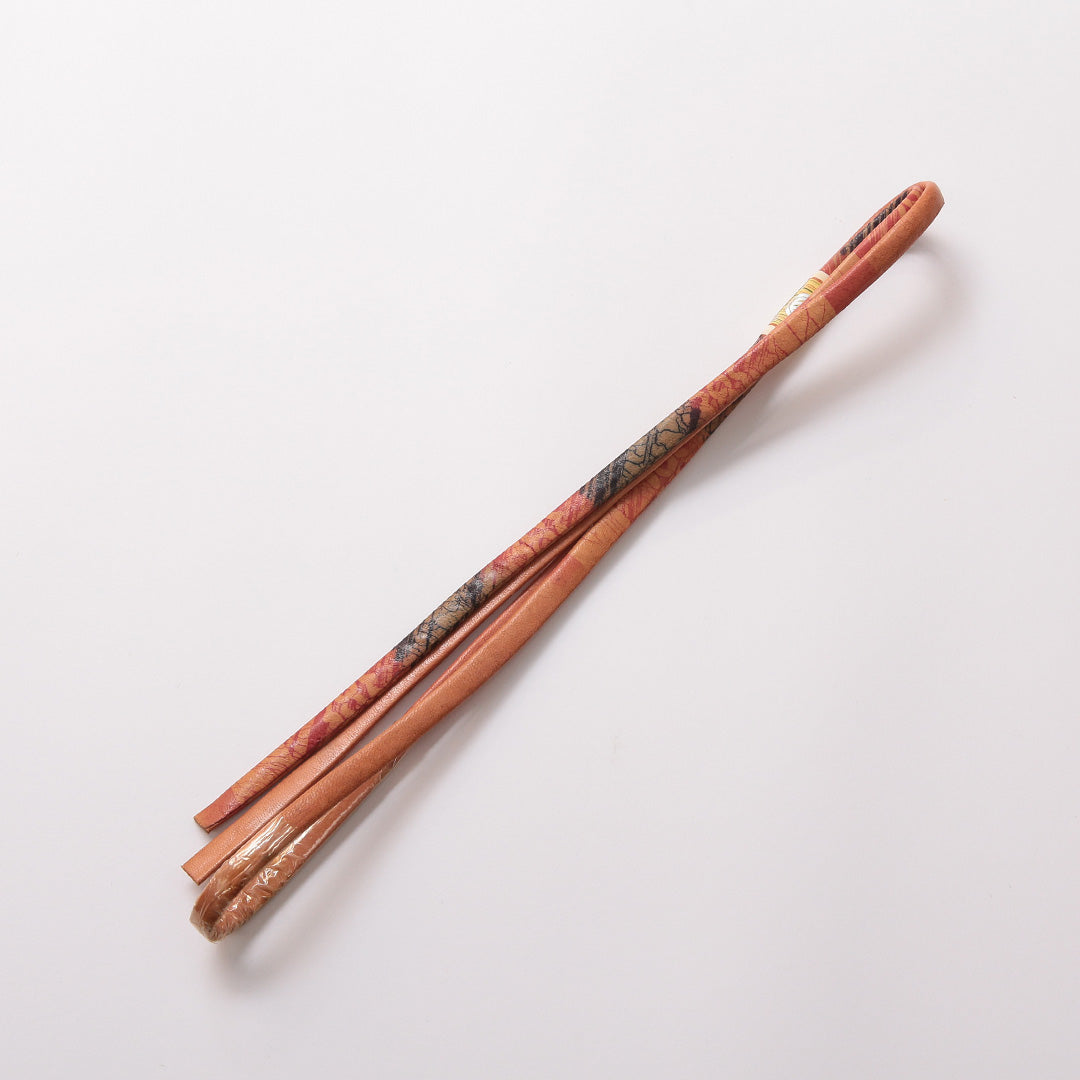 未使用品 帯締め 本革 Sランク 革紐 三分紐 茶系 1236-01410