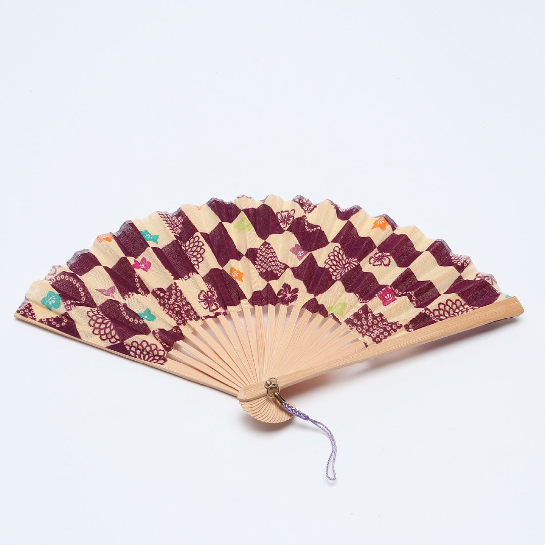 扇子 生地扇子 カジュアル 竹製 Sランク 和装小物 紫系 クリーム系 1240-00643