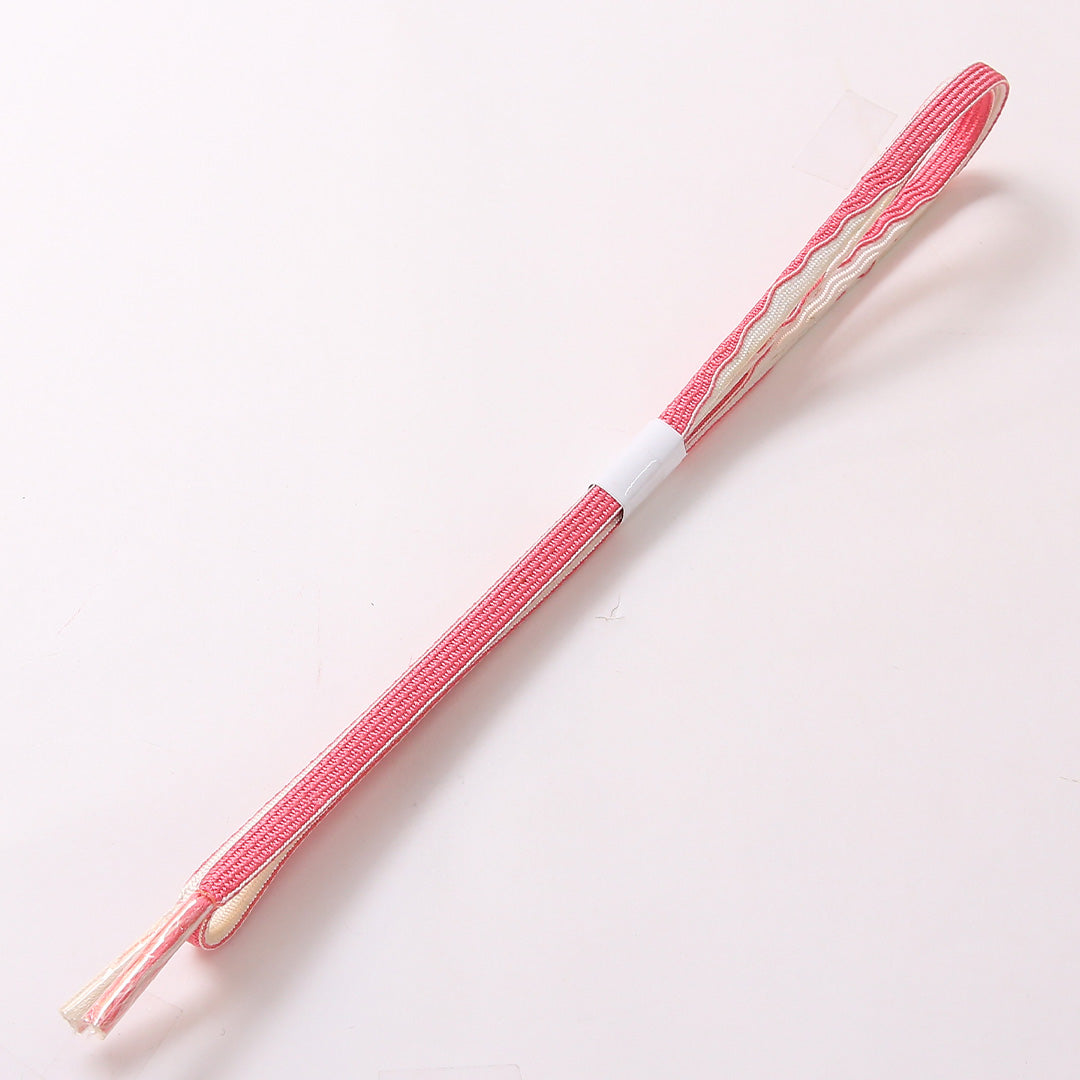 新古品 帯締め 正絹 Nランク 平組紐 ピンク系 1236-01333