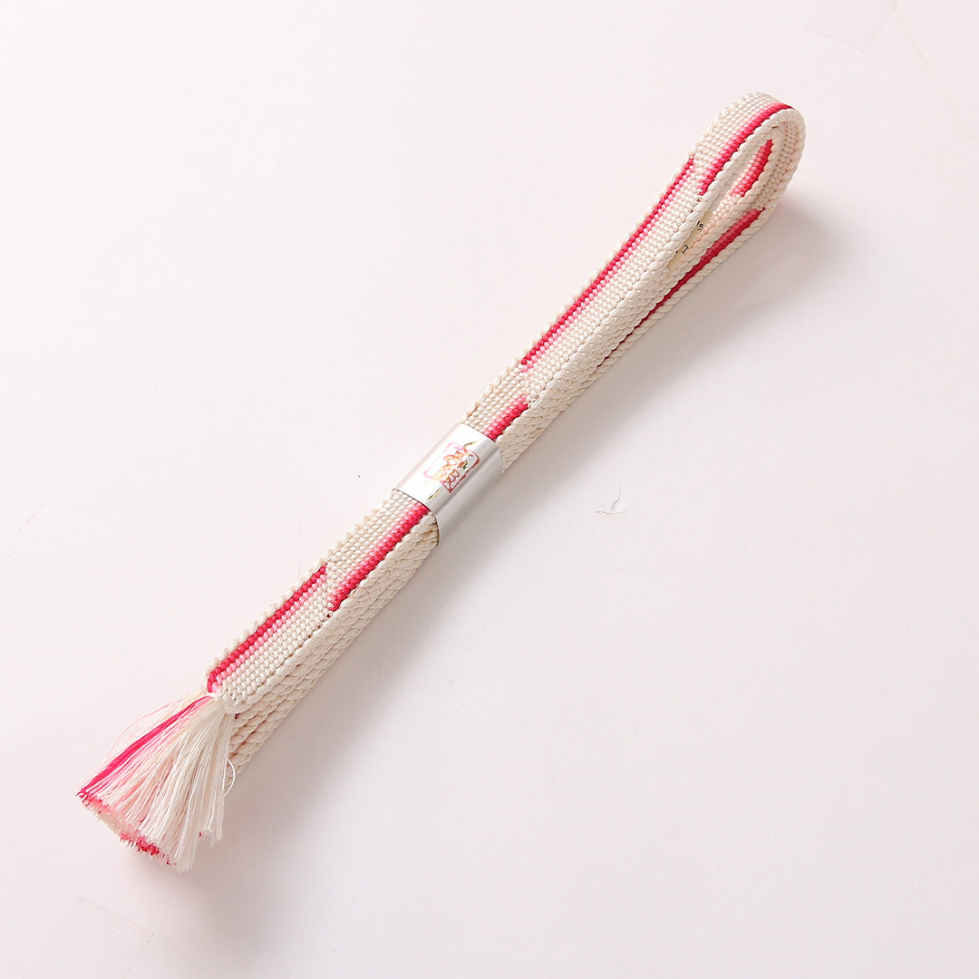 新古品 帯締め 正絹 Nランク 平組紐 源氏組 クリーム系 1236-01318