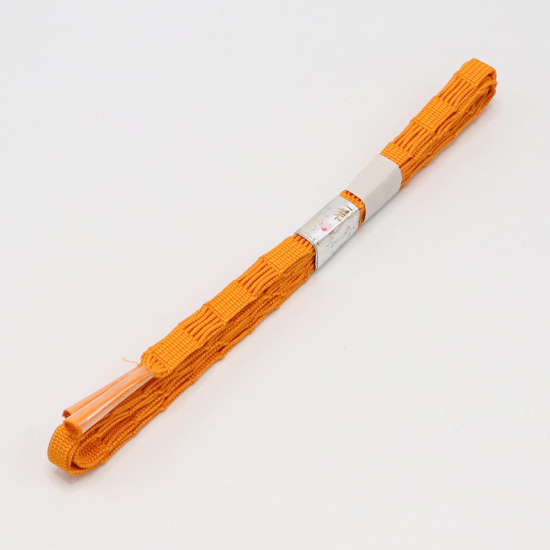 新古品 帯締め 夏物 正絹 Nランク 平組紐 レース組 茶系 朱系 1236-01108