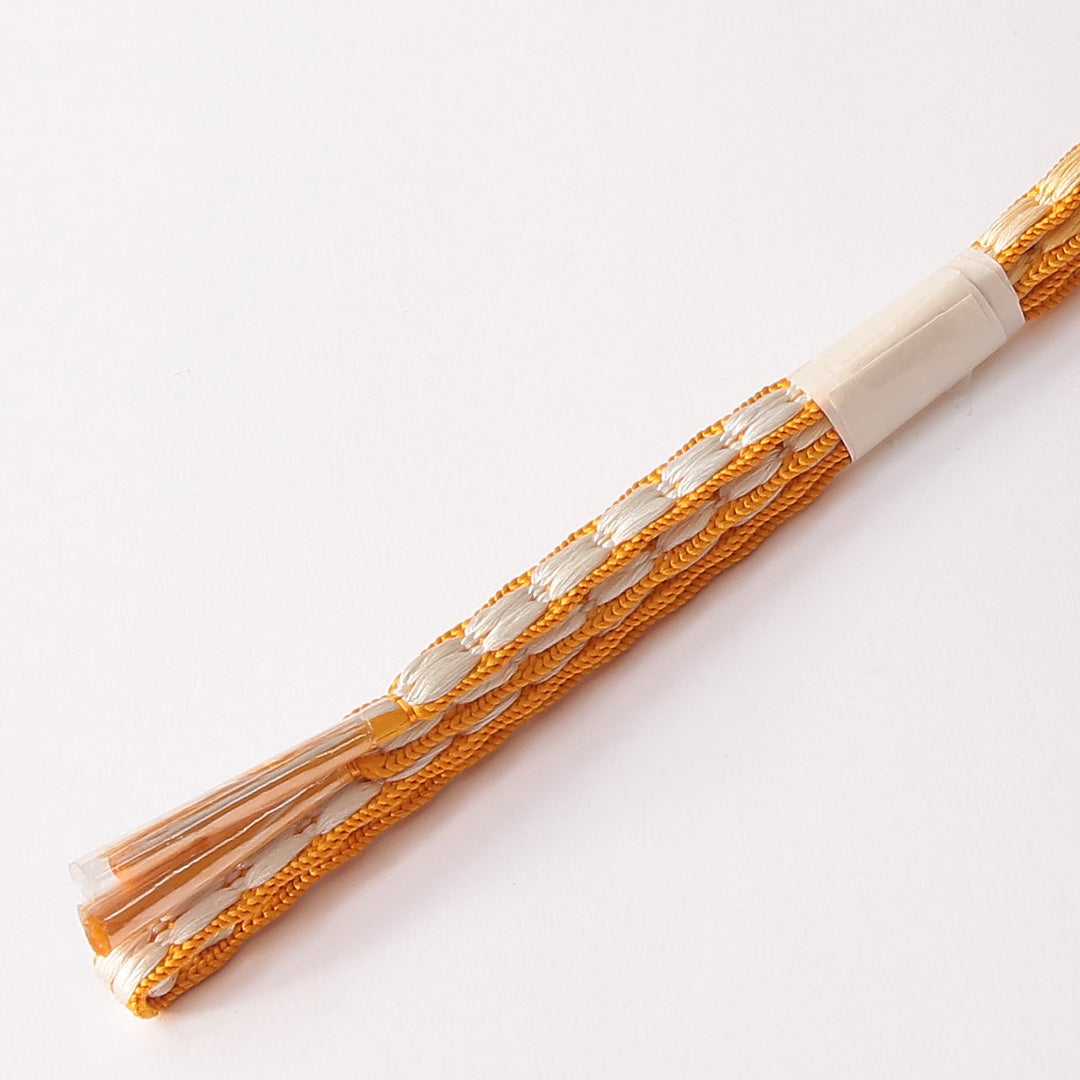 新古品 帯締め 正絹 Nランク 平組紐 黄系 白系 1236-01532