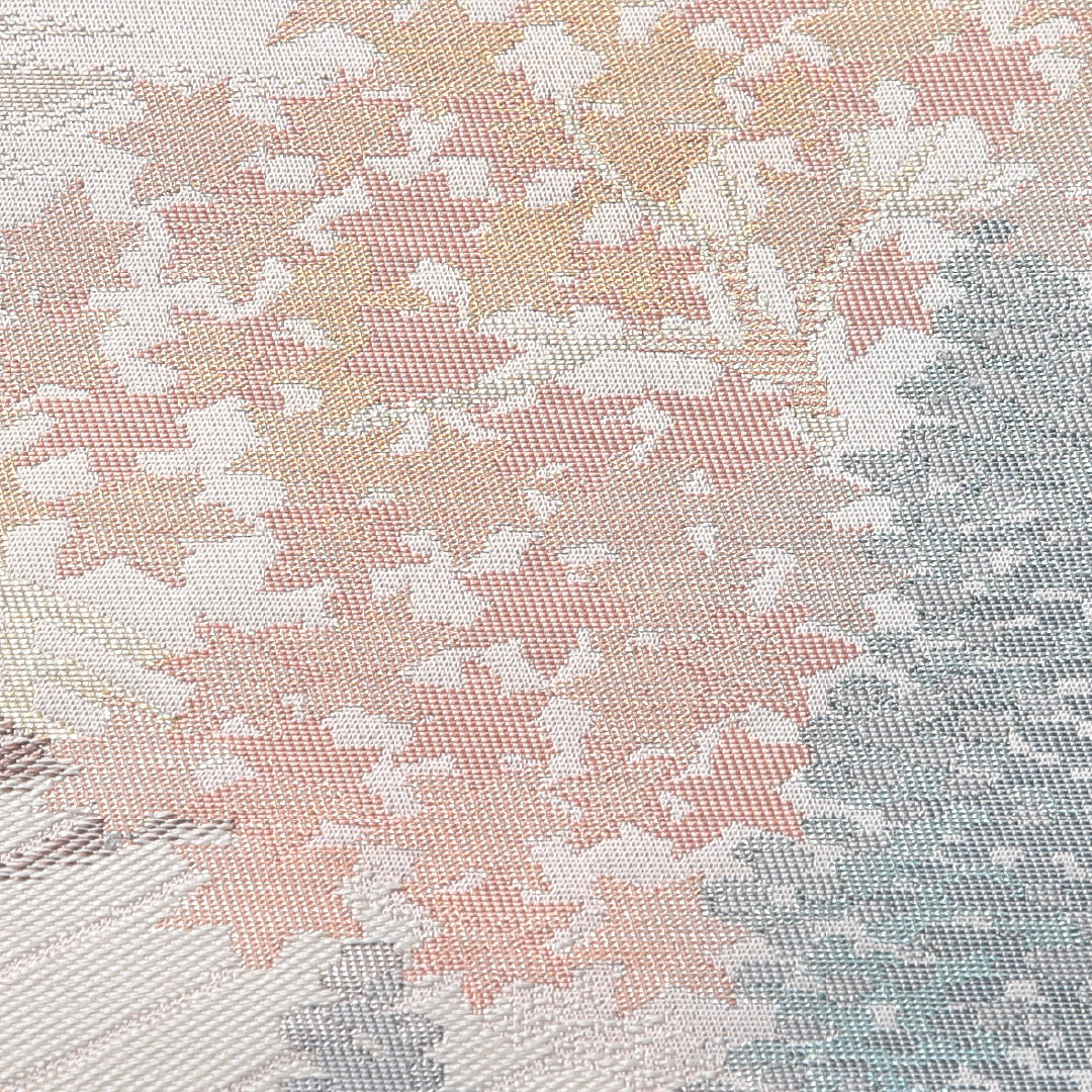 袋帯 帯丈420cm セミフォーマル 六通 Aランク 正絹 山 紫系 1223-02156