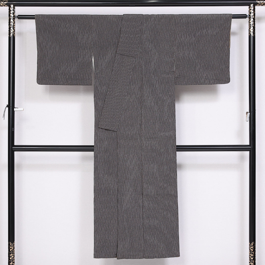 小紋 袷 身丈142cm 裄丈60cm 正絹 Sランク インフォーマル 広衿 XSサイズ 抽象柄 茶系 RP 1221-10132