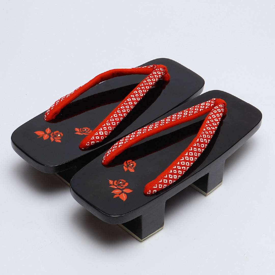 未使用品 夏物 下駄 カジュアル 木製 Aランク 和装小物 黒系 1244-00693