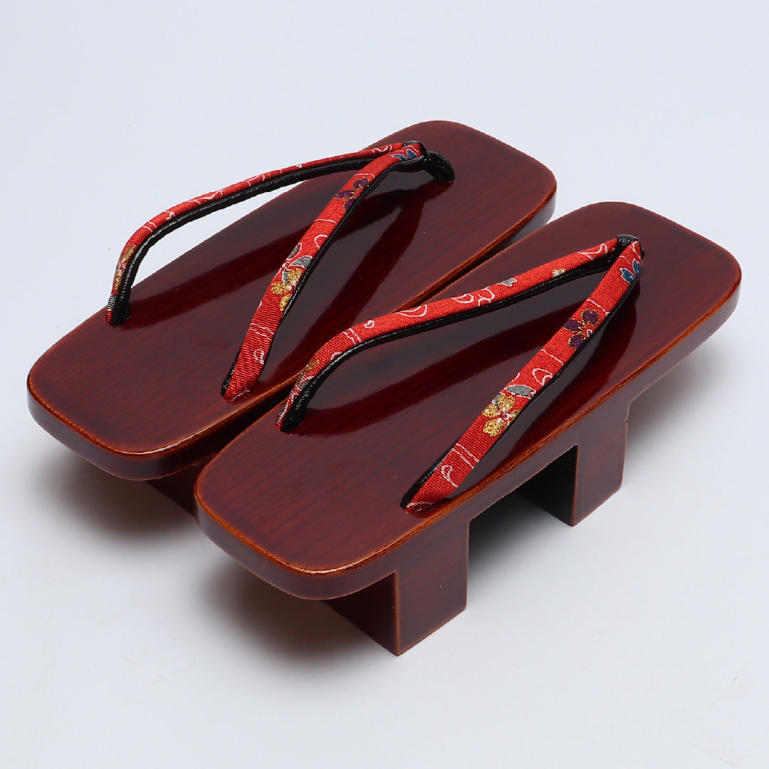 未使用品 夏物 下駄 カジュアル 木製 Sランク 和装小物 茶系 1244-00715