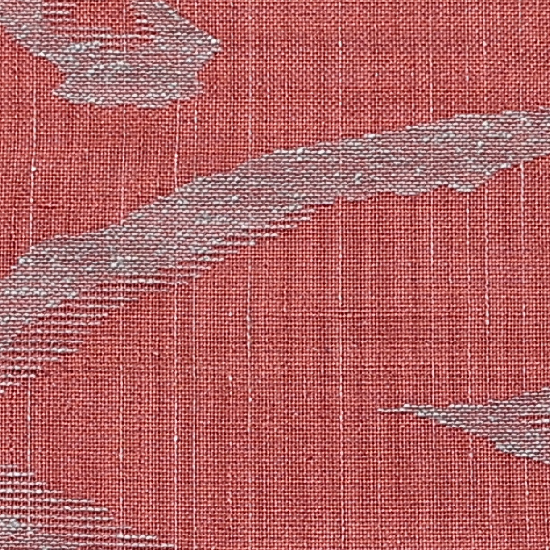 名古屋帯 帯丈351cm 六通 名古屋仕立て Bランク カジュアル 植物柄 紬 正絹 ピンク系 1224-01360