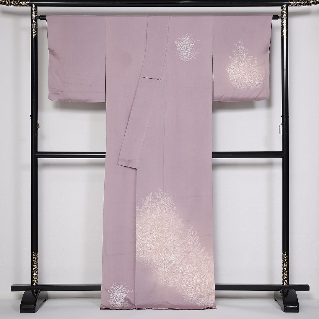 訪問着 袷 身丈169cm 裄67cm 正絹 ぼかし 植物柄 Aランク 1212-00778