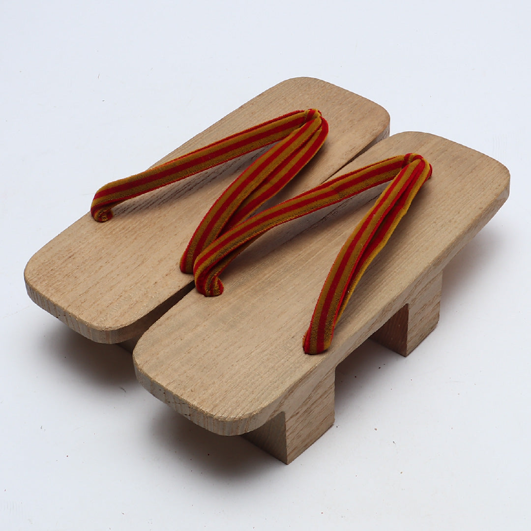 未使用品 下駄 カジュアル S 木製 Aランク 和装小物 茶系 1244-00830
