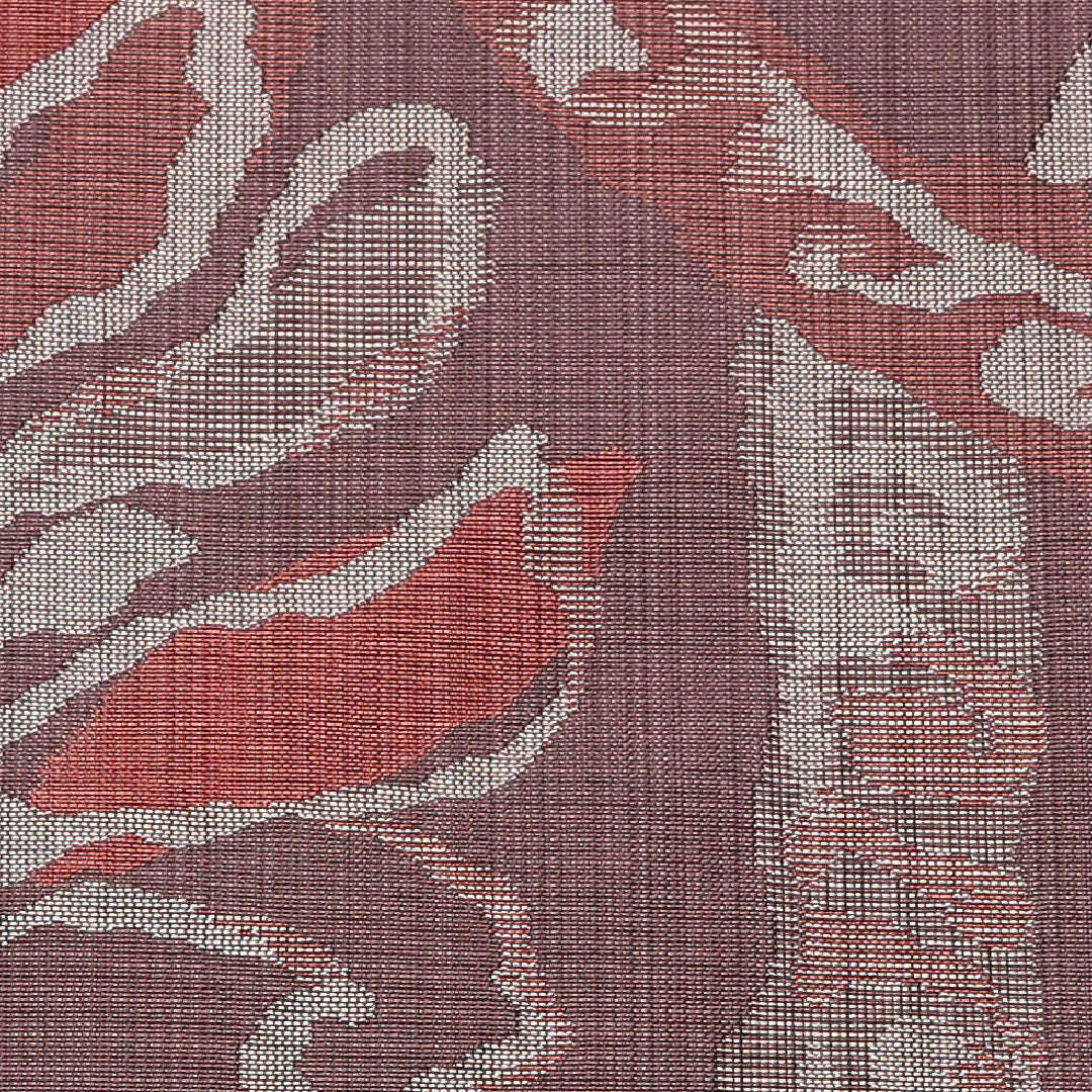 未使用品 袋帯 帯丈436cm 正絹 六通 古今帯 インフォーマル 花菱 茶系 1243-01234