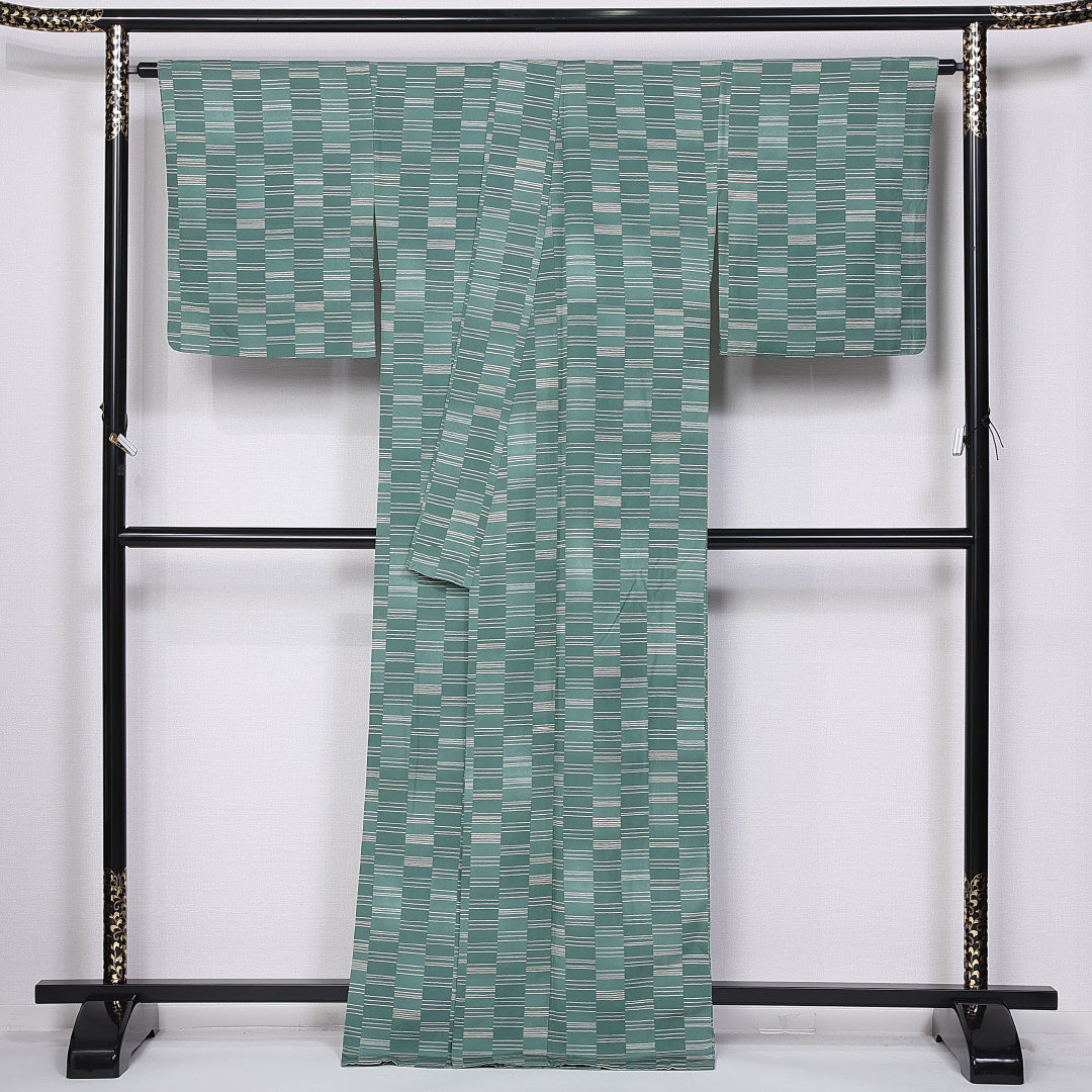 小紋 身丈168cm 裄丈67.5cm XL 正絹 Sランク 袷 広衿 創作 1215-10895