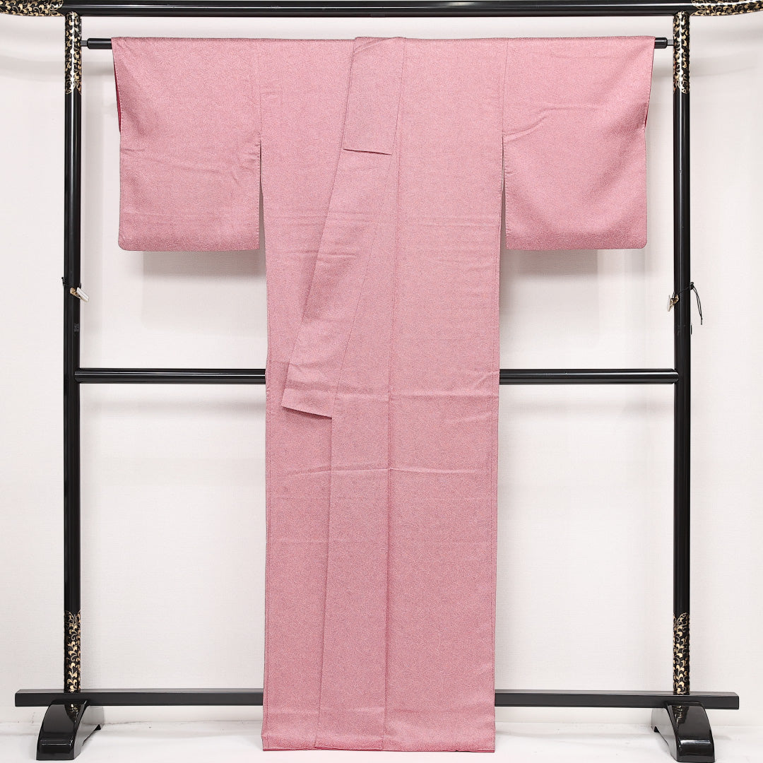 江戸小紋 (鮫) 袷 身丈165cm 裄丈65cm 正絹 Sランク インフォーマル 広衿 XLサイズ 赤系 RP 1220-13395