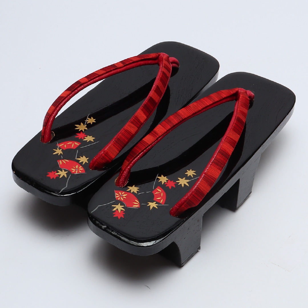 未使用品 夏物 下駄 カジュアル 正絹 Aランク 和装小物 黒系 1244-00708